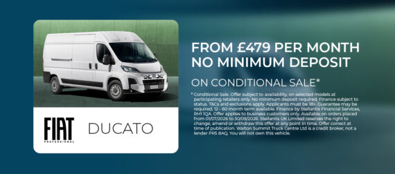 FIAT DUCATO FROM £479 PER MONTH PLUS INITIAL DEPOSIT ON CONDITIONAL SALE