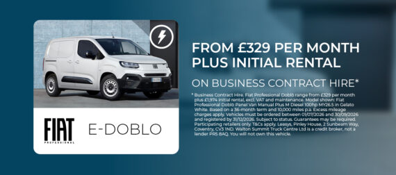 FIAT E-DOBLO BUSINESS CONTRACT HIRE FROM £329 PER MONTH