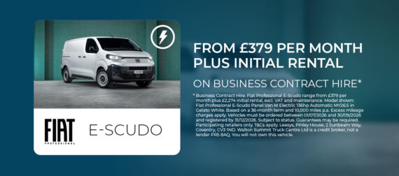 FIAT E-SCUDO BUSINESS CONTRACT HIRE FROM £379 PER MONTH