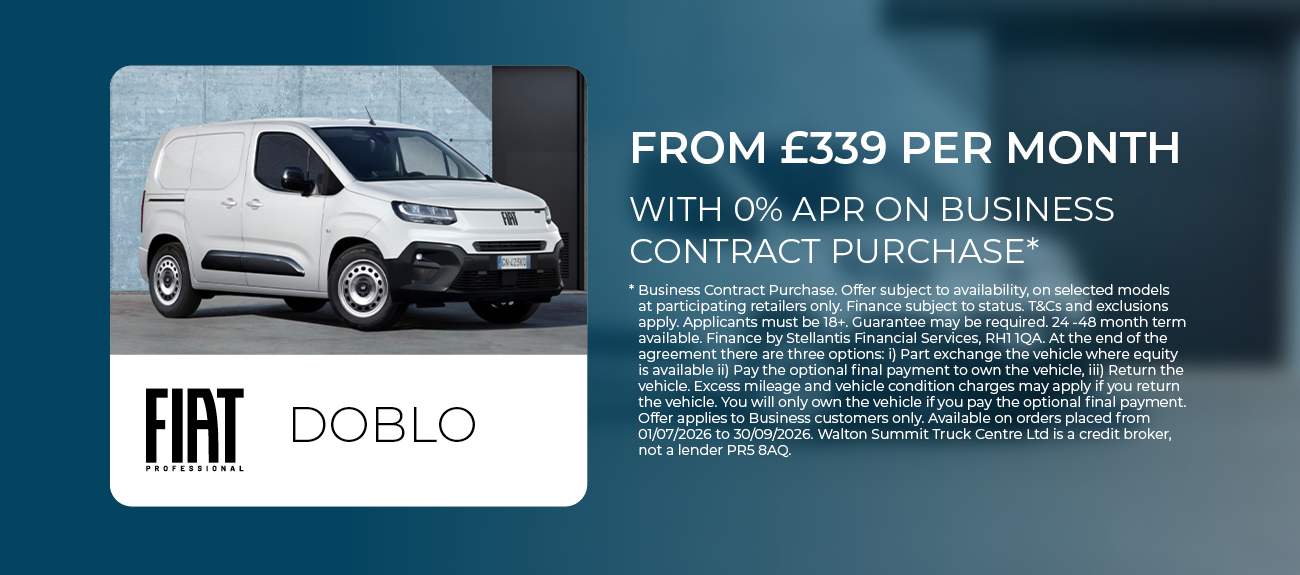 FIAT DOBLO BUSINESS CONTRACT PURCHASE FROM £339 PER MONTH